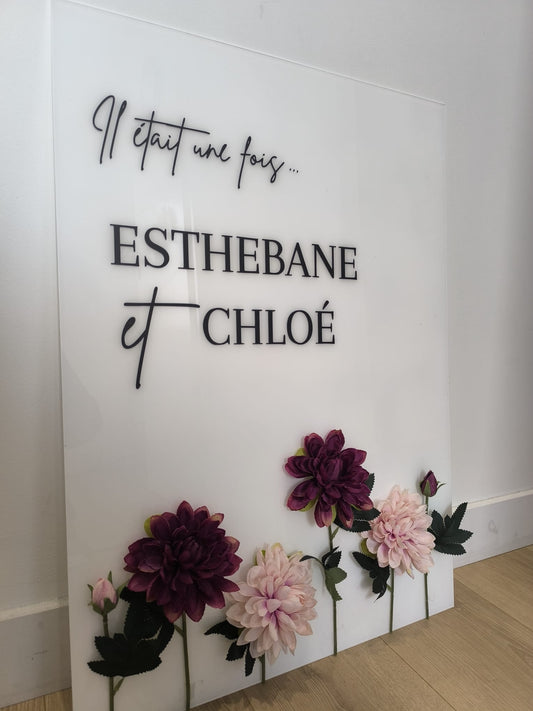 Plexiglass Panneau Fleuri - 50x70cm